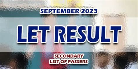 list of let passers 2003 secondary